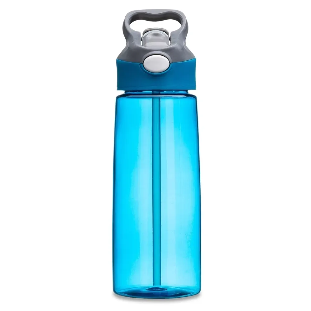 Squeeze plástico personalizado 650ml com acionador, azul claro
