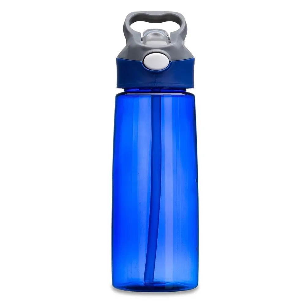 Squeeze plástico personalizado 650ml com acionador, azul escuro