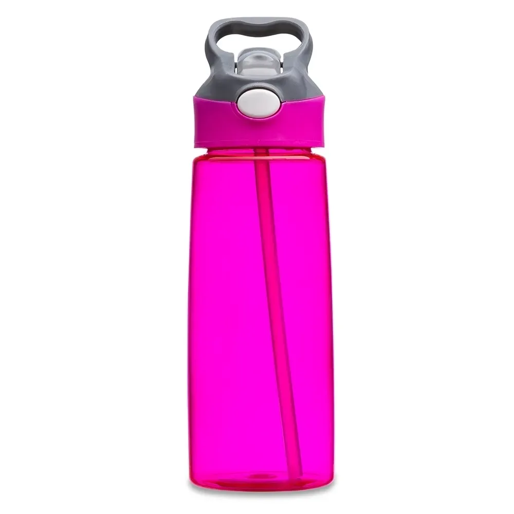 Squeeze plástico personalizado 650ml com acionador, rosa