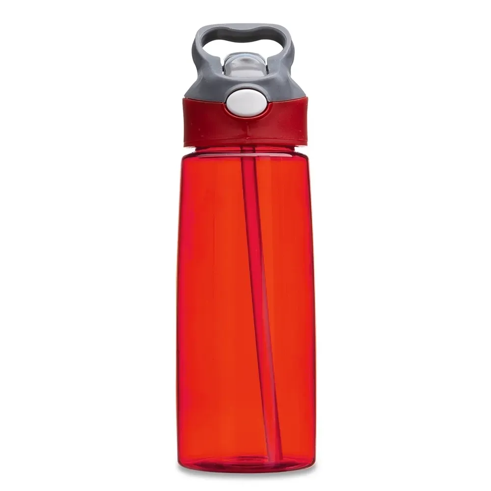 Squeeze plástico personalizado 650ml com acionador, vermelho