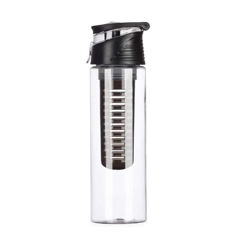 Squeeze plástico personalizado 700ml com infusor, preto