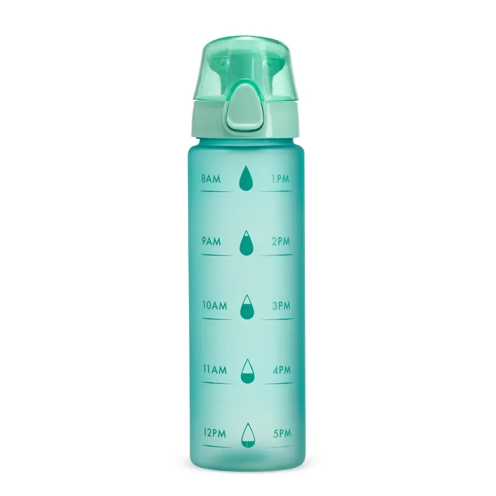 Squeeze plástico 700ml com marcador de horário verde