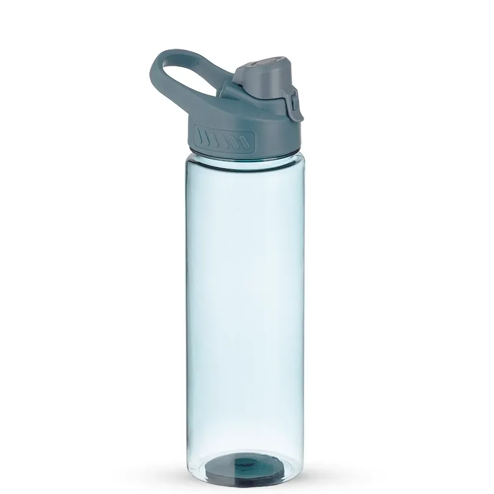 Squeeze plástico personalizado 700ml com trava de segurança, azul ciano