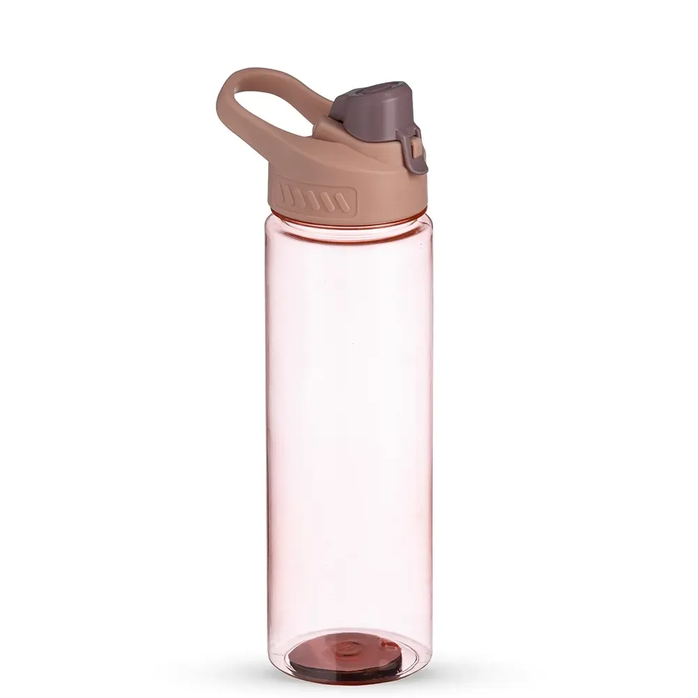 Squeeze plástico personalizado 700ml com trava de segurança, rosa claro