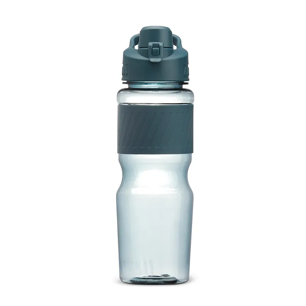 Squeeze plástico personalizado 730ml emborrachado, azul ciano