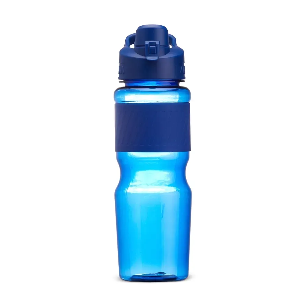 Squeeze plástico personalizado 730ml emborrachado, azul escuro