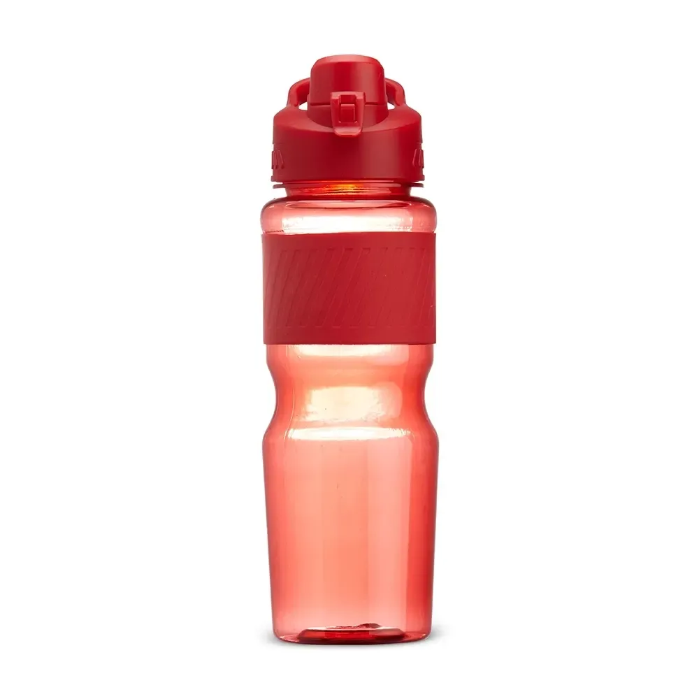 Squeeze plástico personalizado 730ml emborrachado, vermelho