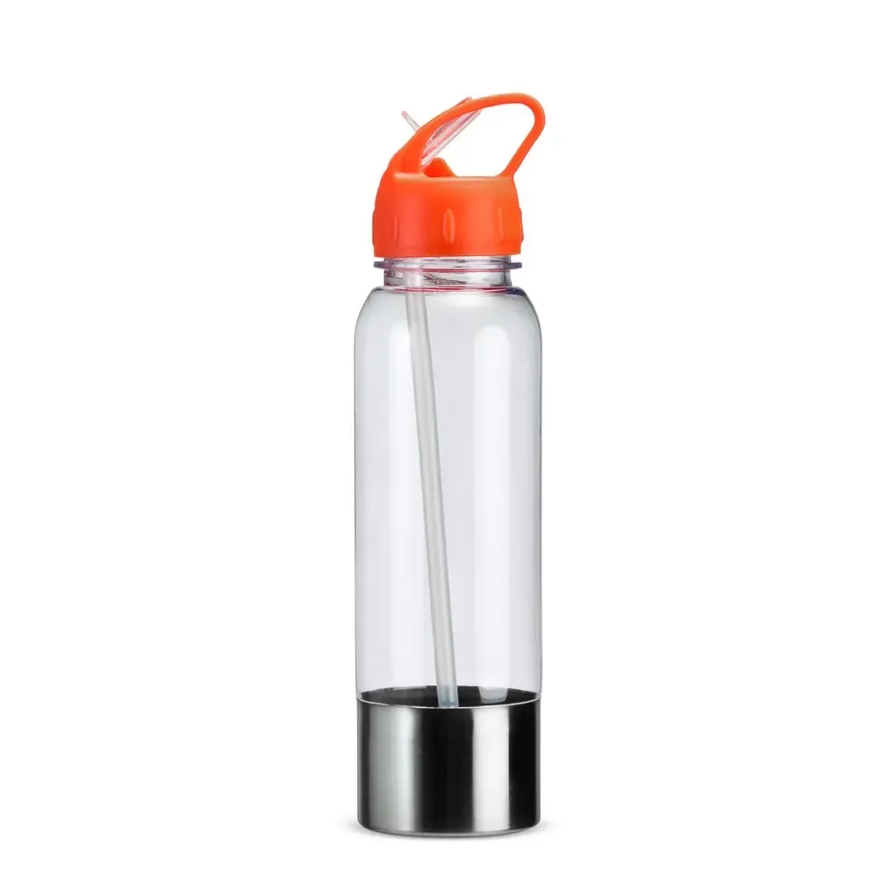 Squeeze plástico 750ml com base de alumínio laranja
