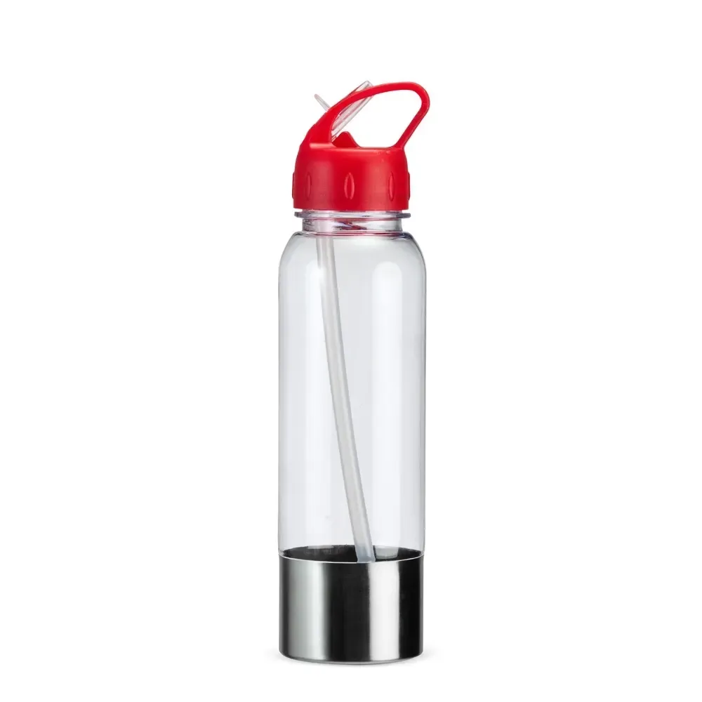 Squeeze plástico 750ml com base de alumínio vermelho