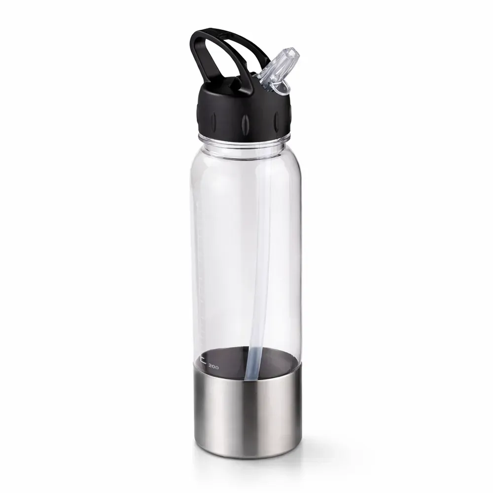 Squeeze plástico 750ml com fundo em inox preto