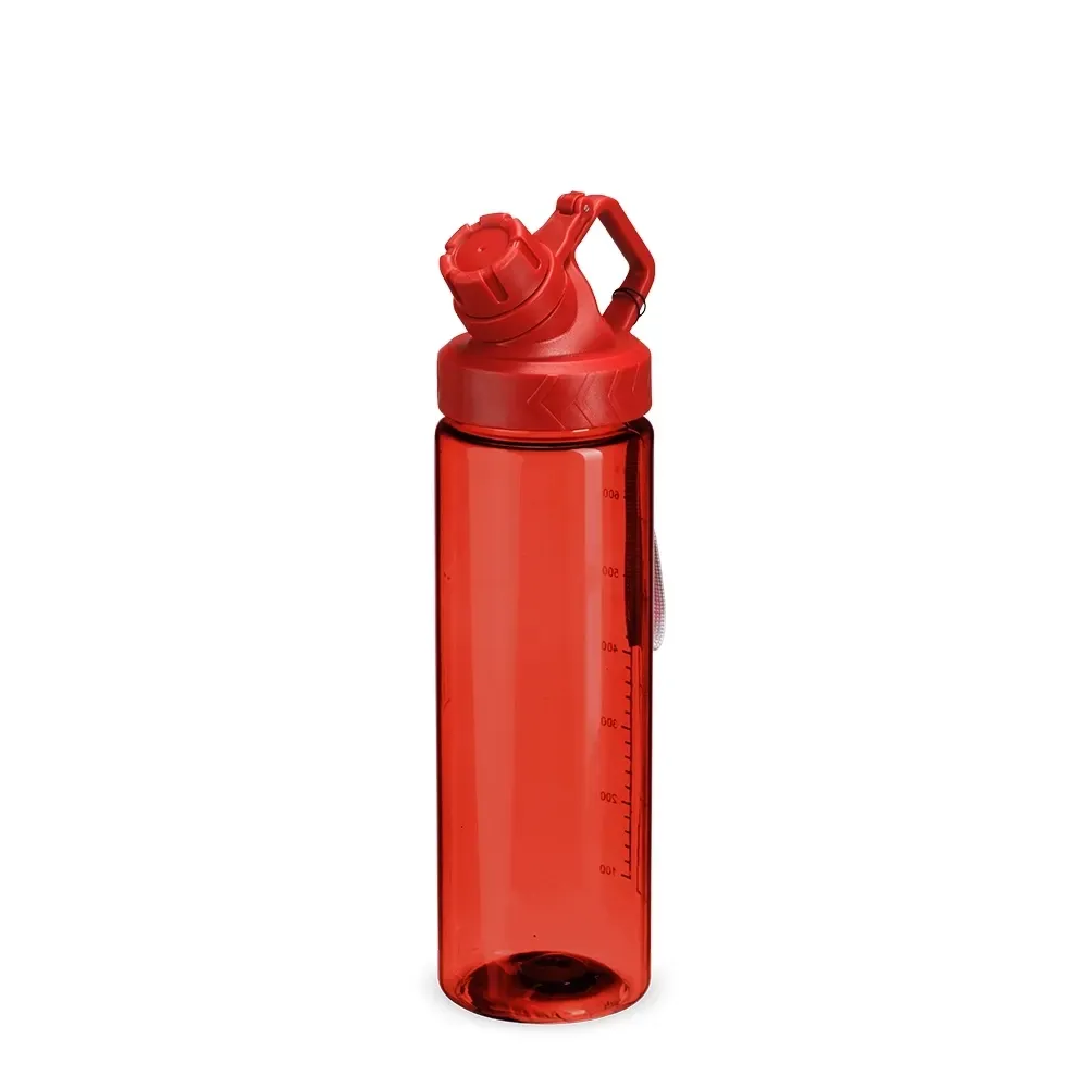 Squeeze plástico 750ml com marcação de volume vermelho