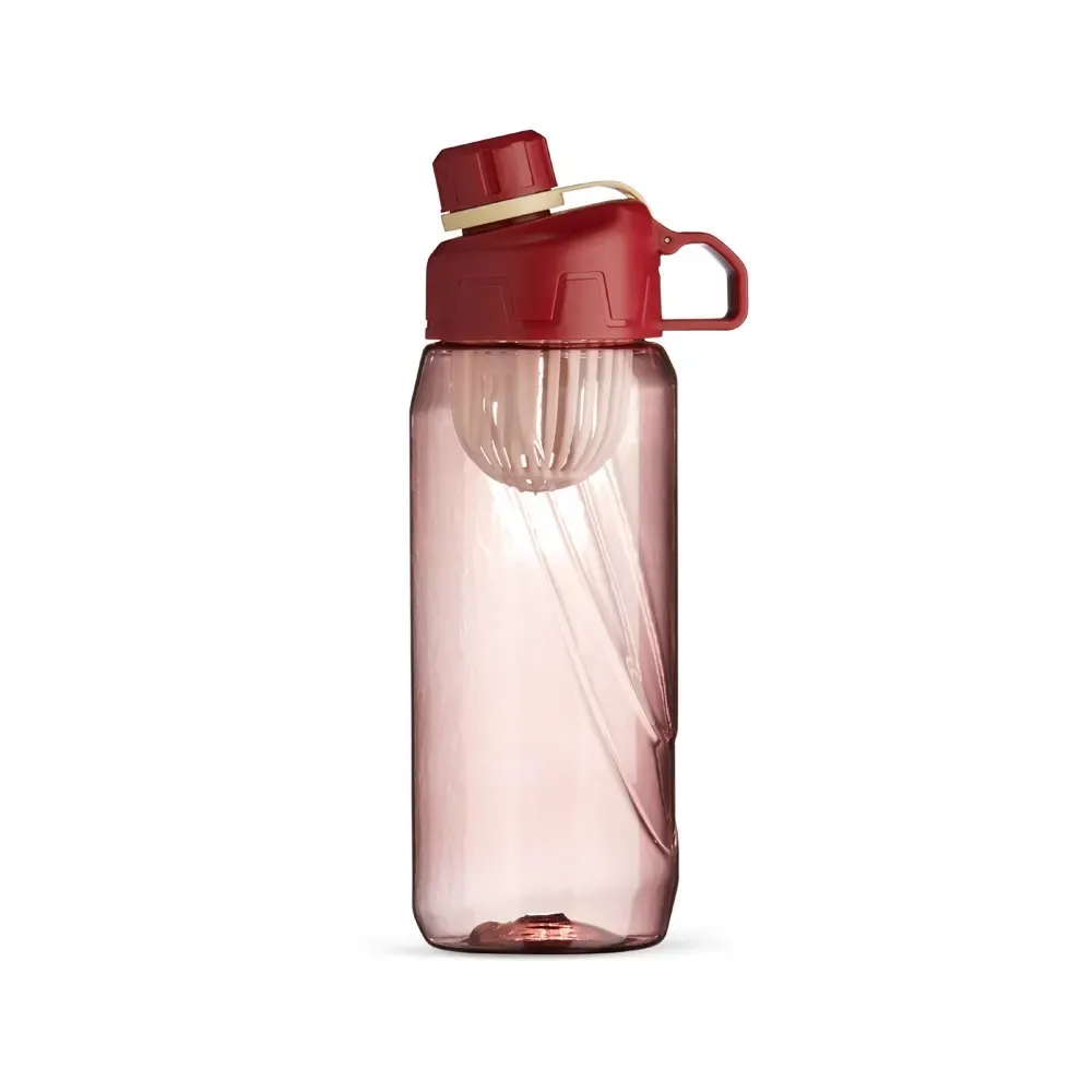 Squeeze plástico 800ml com infusor personalizado, vermelho