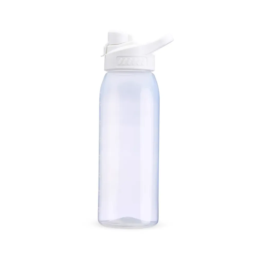 Squeeze plástico 850ml com marcação de volume personalizado, branco