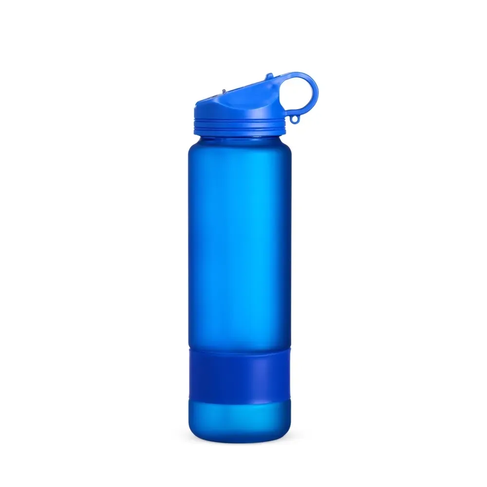 Squeeze plástico 900ml com detalhe emborrachado azul