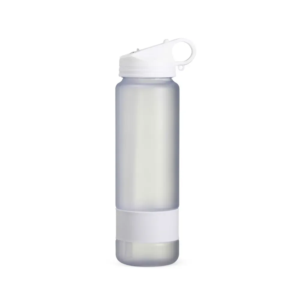 Squeeze plástico 900ml com detalhe emborrachado branco