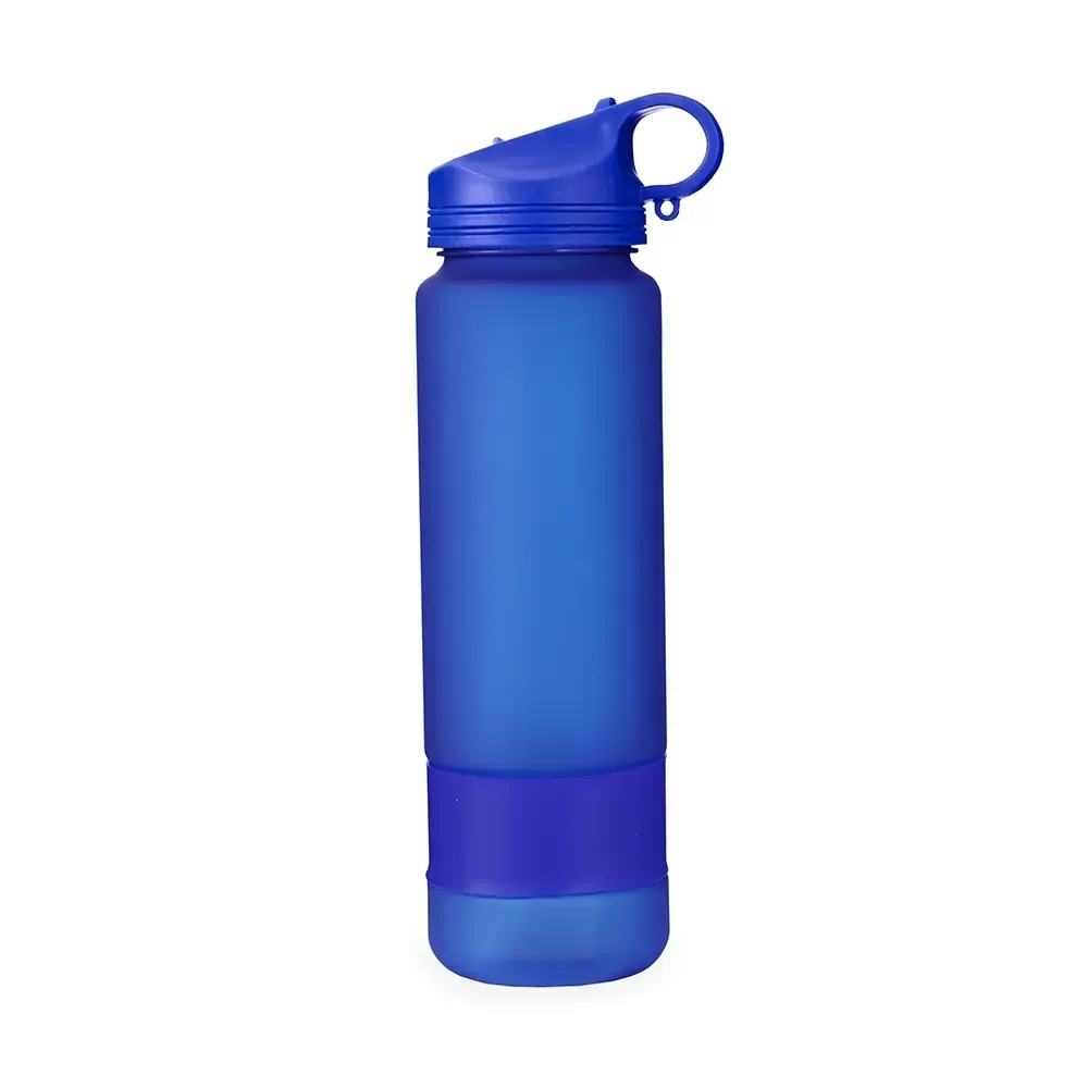 Squeeze plástico 900ml com tira emborrachada azul