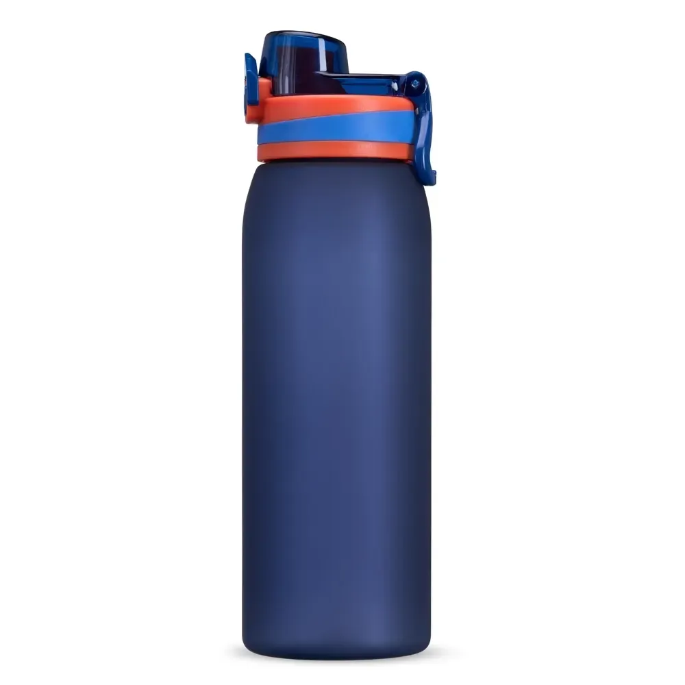 Squeeze plástico 900ml com trava de segurança personalizado, azul