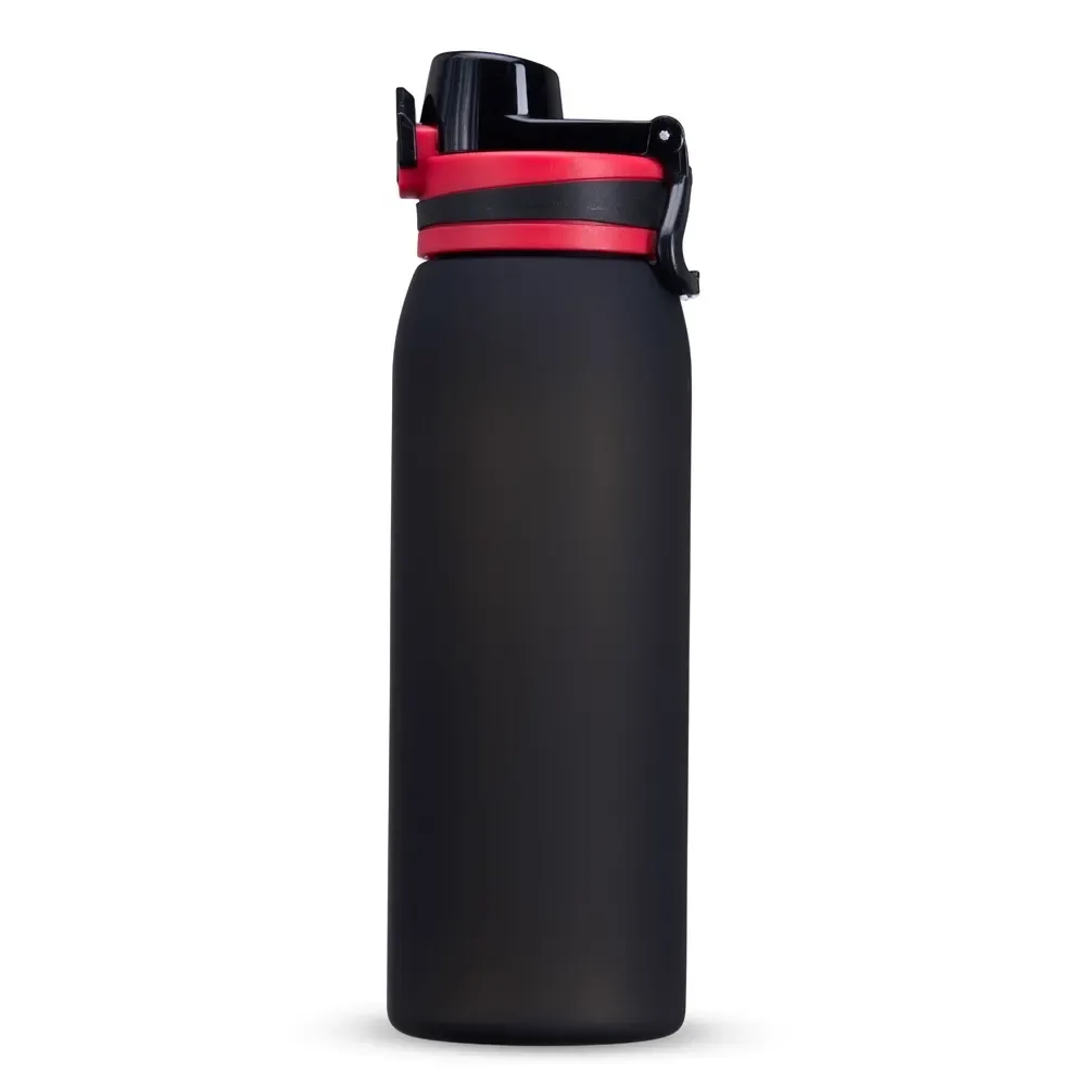 Squeeze plástico 900ml com trava de segurança personalizado, preto