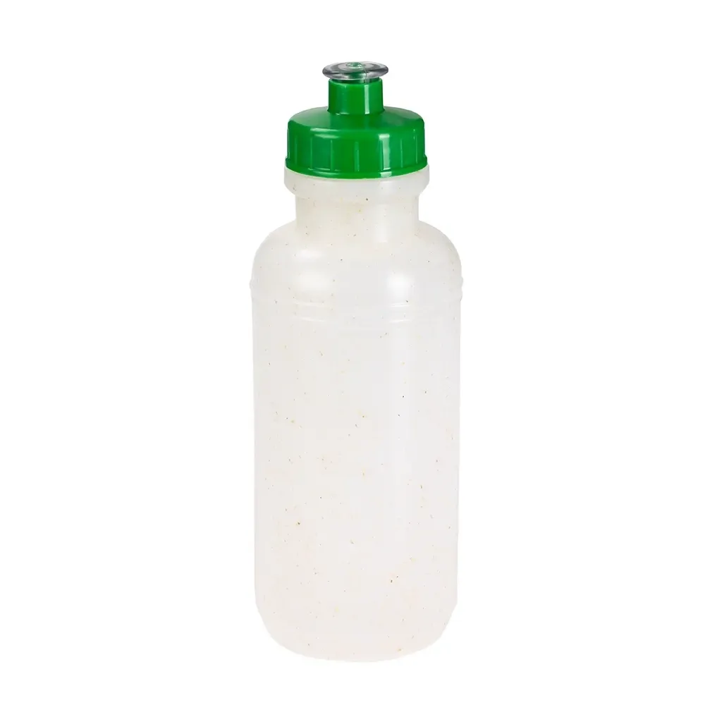 Squeeze plástico fibra de arroz personalizado 500ml, verde