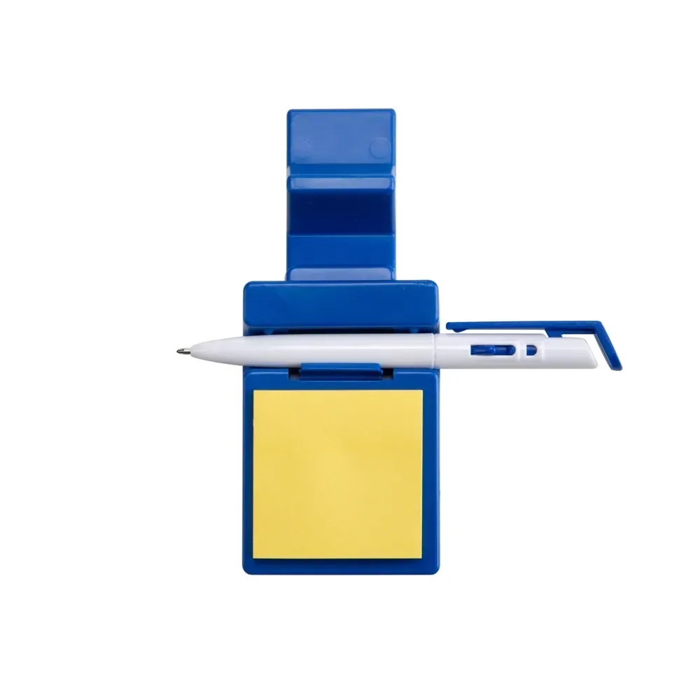 Suporte para Celular com Caneta e Bloquinho personalizado azul