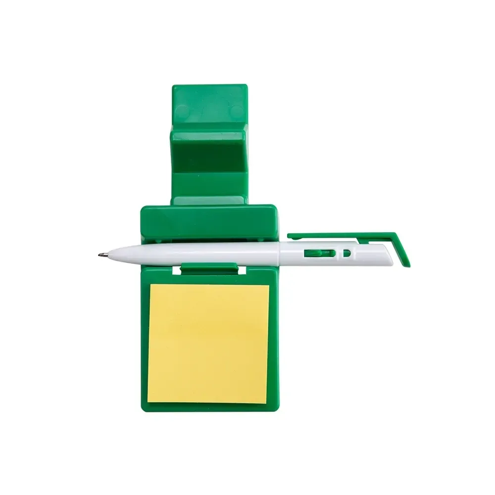 Suporte para Celular com Caneta e Bloquinho personalizado verde