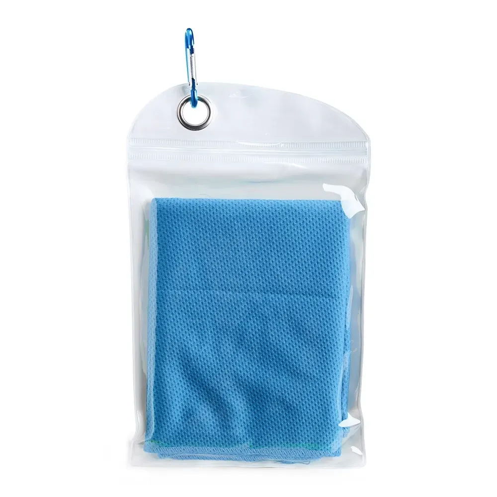 Toalha esportiva refrescante personalizada, cor azul claro